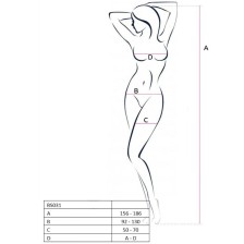 PASSION - WOMAN BS031 WEISSER BODYSTOCKING, EINE GRÖSSE