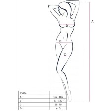 PASSION - WOMAN BS034 WEISSER BODYSTOCKING, EINE GRÖSSE