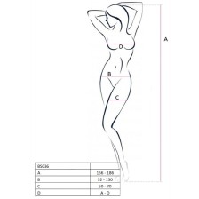 PASSION - WOMAN BS036 WEISSER BODYSTOCKING, EINE GRÖSSE