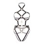 LEG AVENUE - KINK - HEART RING HARNESS TEDDY SIZE L - BLACK