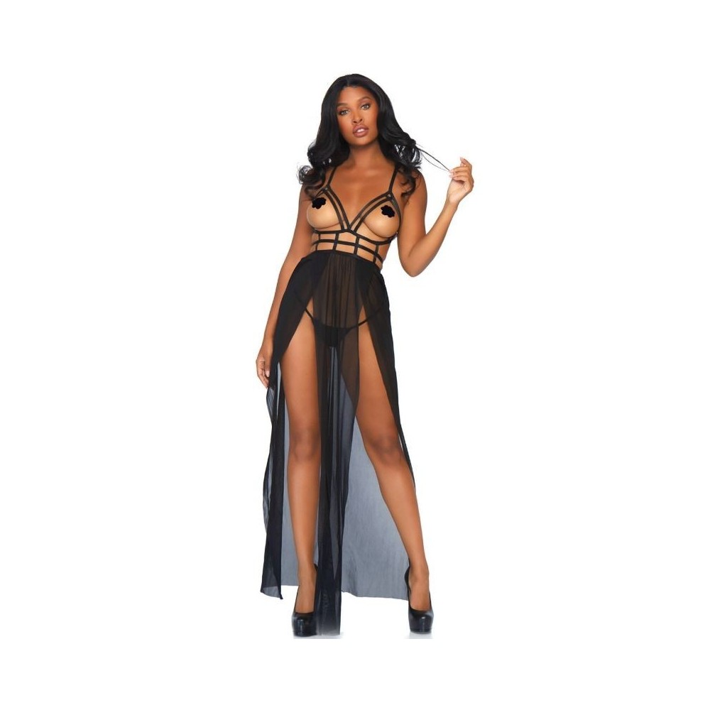 LEG AVENUE - CAGE MAXI DRESS AND THONG S/M