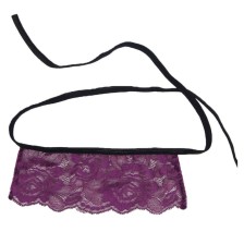 SUBBLIME - CORSET COSA E BLINDFOLD NERO E VIOLA L / XL