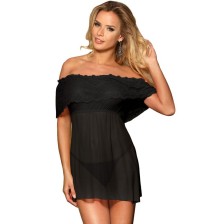 SUBBLIME - DRESSES KURZES KLEID + THONG BLACK L / XL