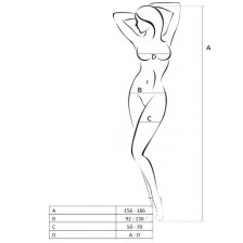 PASSION - WOMAN BS053 SCHWARZER BODYSTOCKING, EINE GRÖSSE