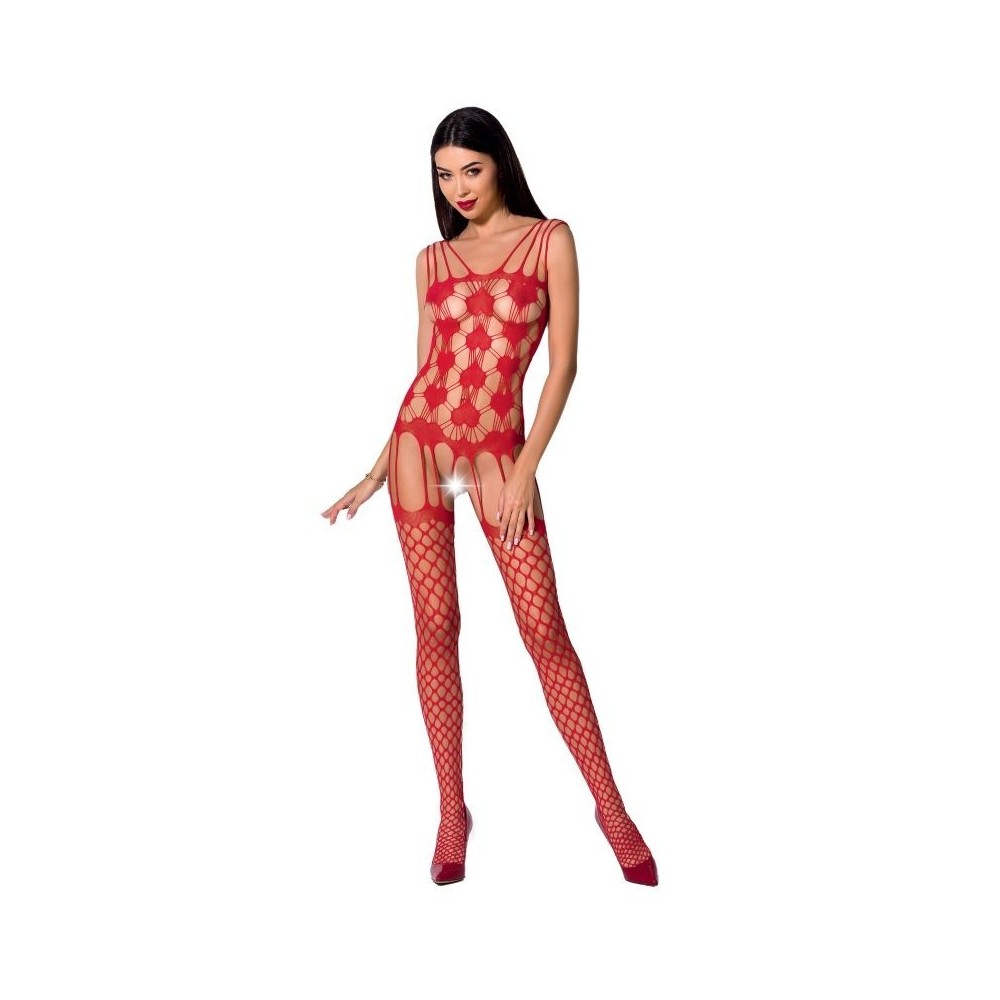 PASSION - WOMAN BS067 BODYSTOCKING ROSSO TAGLIA UNICA