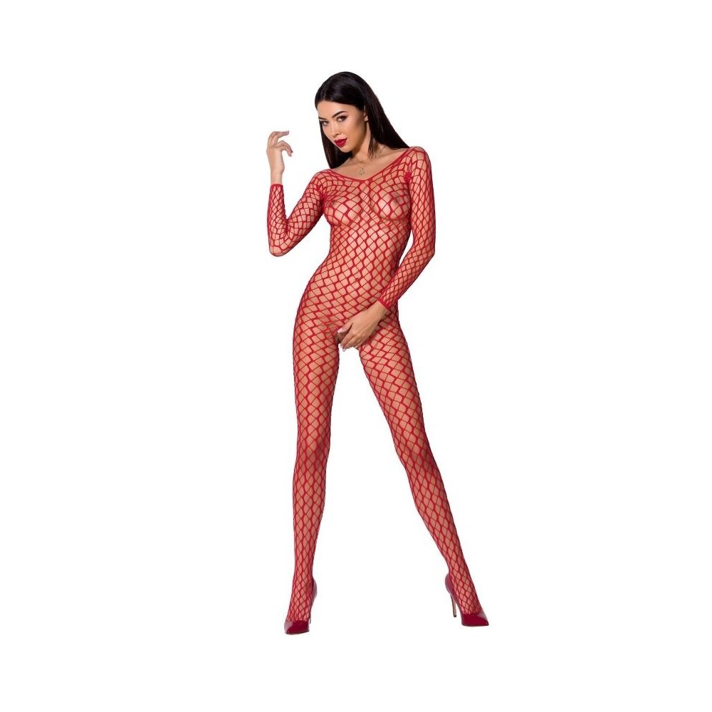 PASSION - FEMME BS068 BODYSTOCKING ROUGE TAILLE UNIQUE