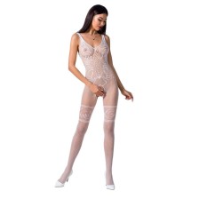 PASSION - WOMAN BS069 WEISSER BODYSTOCKING, EINE GRÖSSE