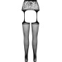 PASSION - S028 COLLANT NERO CON GIARRETTIERA TAGLIA UNICA