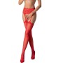 PASSION - S028 CALZE ROSSE CON GIARRETTIERA TAGLIA UNICA