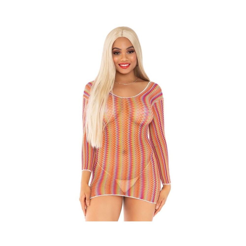 LEG AVENUE - ZIGZAG MINI ROBE MULTICOLORE TAILLE UNIQUE