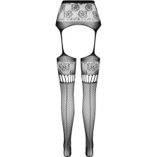 PASSION - S030 TIGHTS WITH BLACK GARTER ONE SIZE
