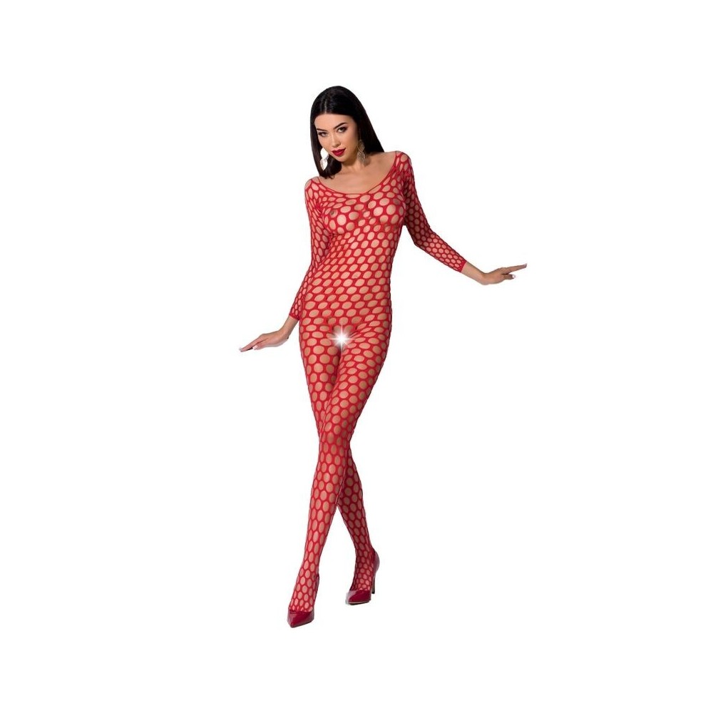 PASSION - WOMAN BS077 BODYSTOCKING ONE SIZE RED