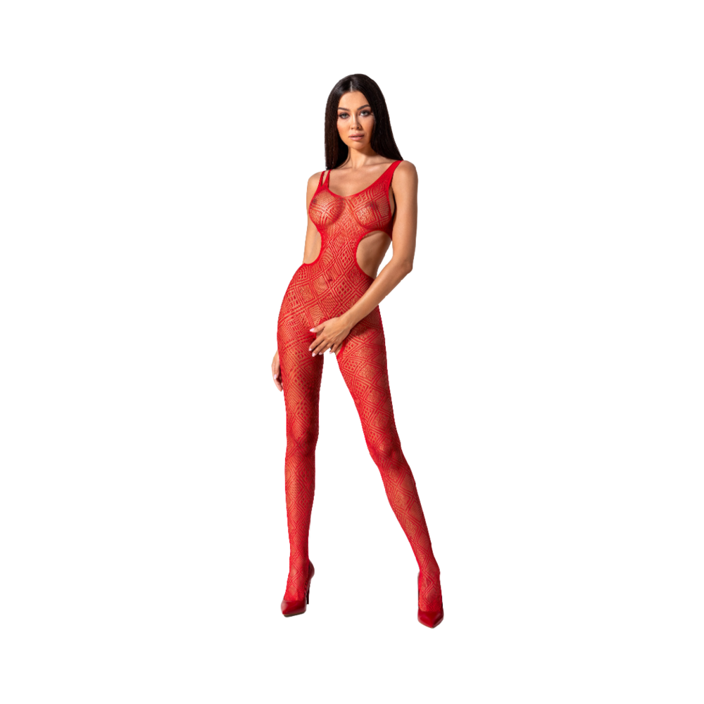 PASSION - FEMME BS085 BODYSTOCKING ROUGE TAILLE UNIQUE