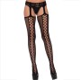 LEG AVENUE - STOCKINGS NET AND GARTER BLACK