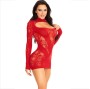 LEG AVENUE - MINI ABITO CON PIZZO MANICA LUNGA ROSSO