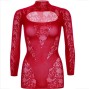 LEG AVENUE - MINI ABITO CON PIZZO MANICA LUNGA ROSSO
