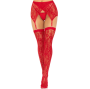 LEG AVENUE - CUISSES DENTELLES & JARRETELLES ROUGE