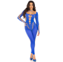 LEG AVENUE - BODYSTOCKING CHEVILLE RECKLESS BLEU ROYAL