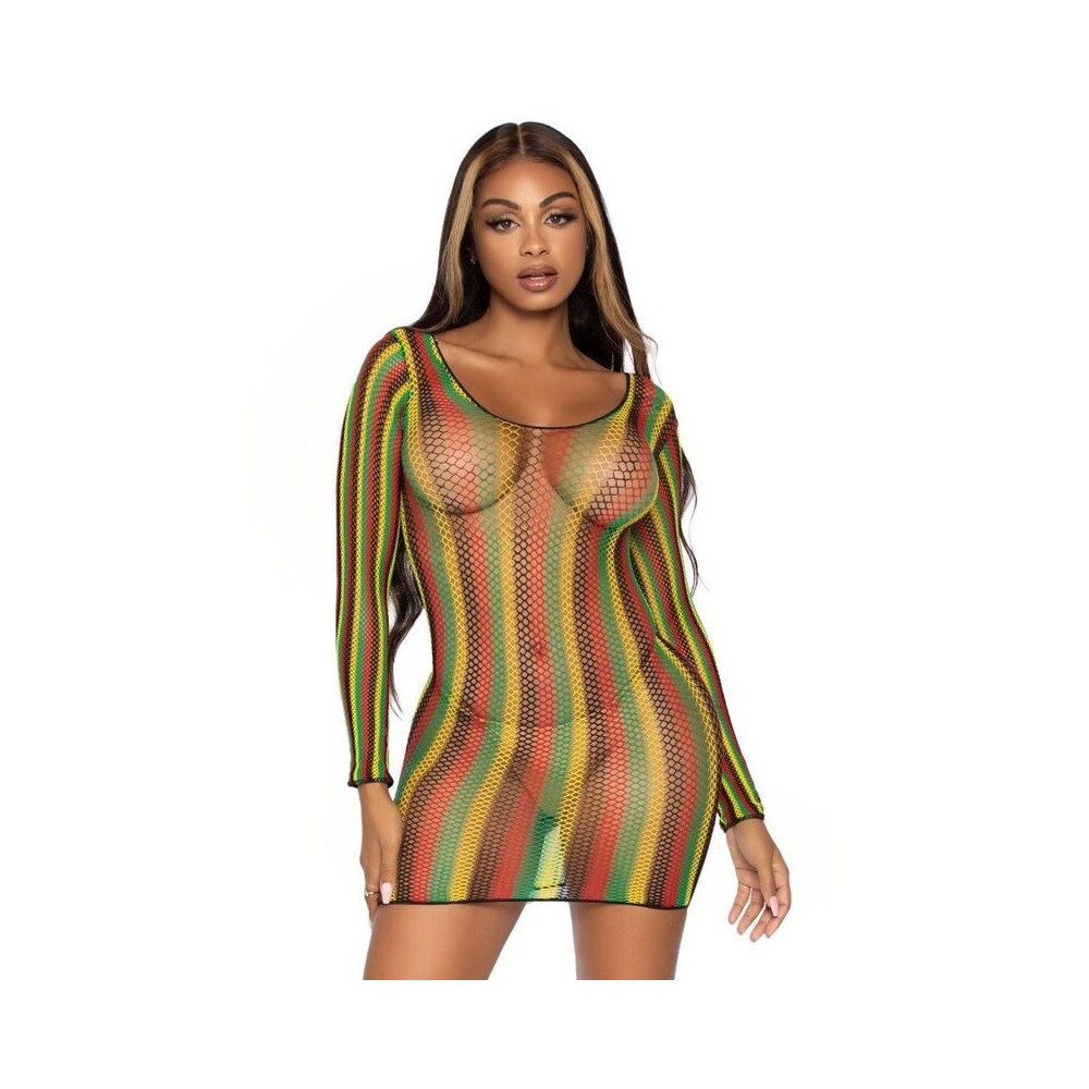 LEG AVENUE - RASTA MINI DRESS ONE SIZE