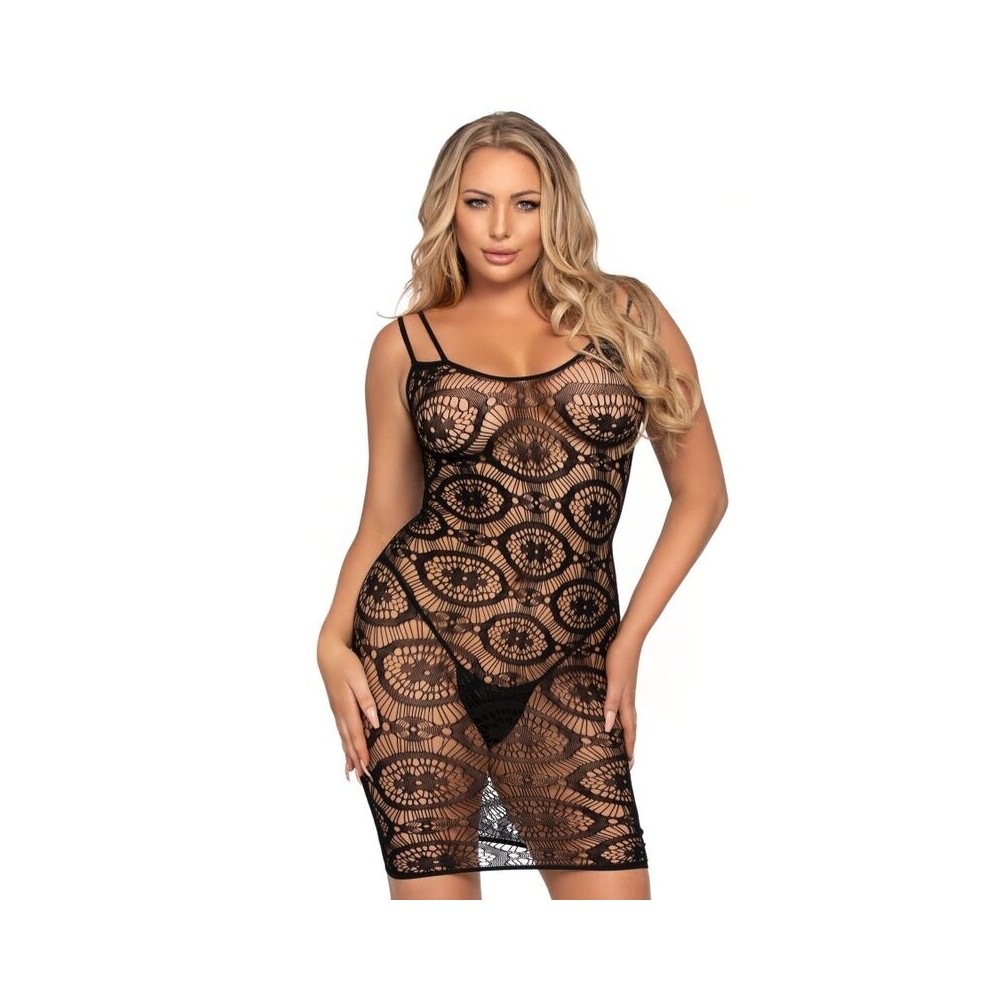 LEG AVENUE - DAISY CROCHET MINI DRESS ONE SIZE