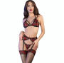 CHILIROSE - CR 4468 SET QUATTRO PEZZI ROSSO E NERO L/XL
