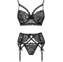 LIVCO CORSETTI FASHION - MORIDAM LC 90552 REGGISENO + REGGISENO + SLIP NEGRO L/XL