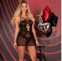 LIVCO CORSETTI FASHION - BARIRIN LC 90633 CHEMISE + CULOTTE NOIR L/XL