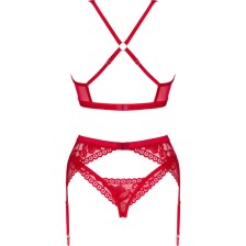 OBSESSIVE - LACELOVE-SET DREITEILIG ROT XS/S