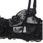 SUBBLIME - CONJUNTO DE 3 PEAS SUTI + TANGA + LIGA ESTAMPADO FLORAL PRETO S/M