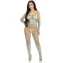 LEG AVENUE - CALZE E GUANTI CROP TOP BLU