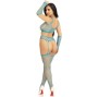 LEG AVENUE - CALZE E GUANTI CROP TOP BLU