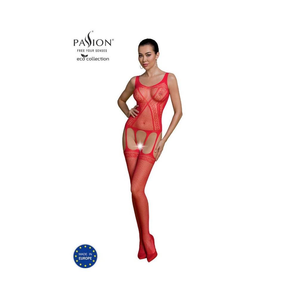 PASSION - BODYSTOCKING ECO COLLECTION ECO BS007 ROUGE