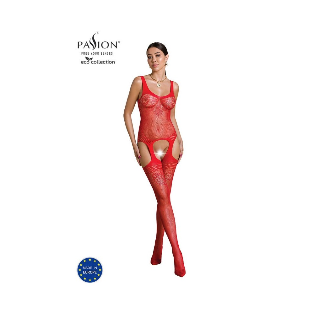 PASSION - BODYSTOCKING ECO COLLECTION ECO BS008 ROUGE