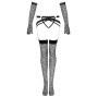 LIVCO CORSETTI FASHION - NEMALIA SET GARTER + STOCKINGS + GLOVES BLACK