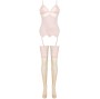 LIVCO CORSETTI FASHION - PERSINNE PEACH SET CORSET + PANTY + STOCKINGS