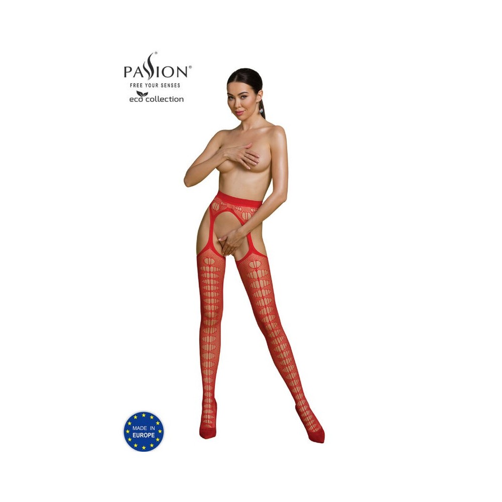 PASSION - COLLEZIONE ECO BODYSTOCKING ECO S008 ROSSO