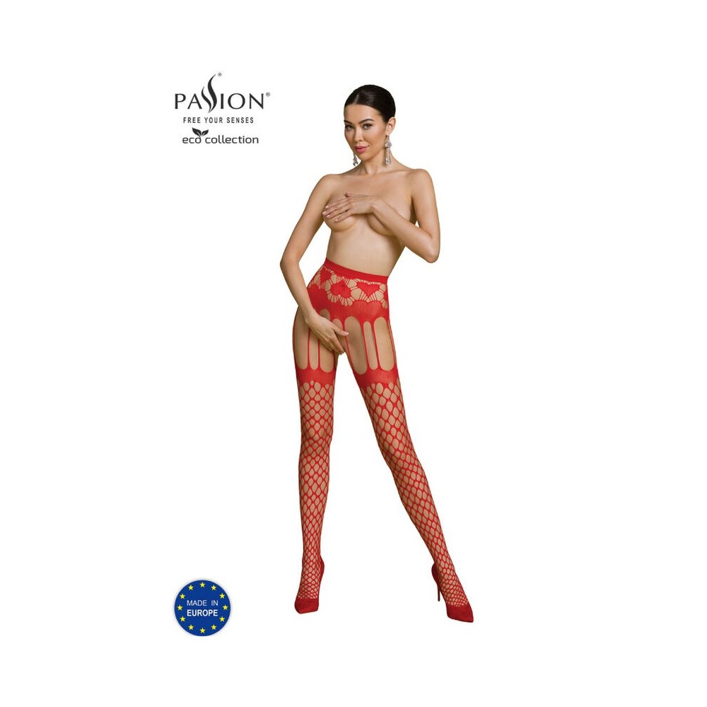 PASSION - COLLEZIONE ECO BODYSTOCKING ECO S009 ROSSO