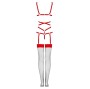 LIVCO CORSETTI FASHION - THIARA LC 20213 SET BODY + STOCKINGS RED S/M