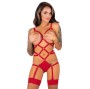 LIVCO CORSETTI FASHION - THIARA LC 20213 ENSEMBLE CORPS + BAS ROUGE L/XL