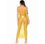LEG AVENUE - ABITO LUNGO IN RETE GIALLO TAGLIA UNICA