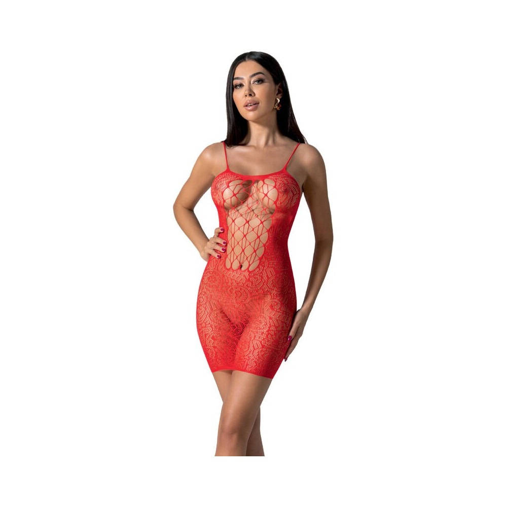 PASSION - BS096 BODYSTOCKING ROUGE TAILLE UNIQUE