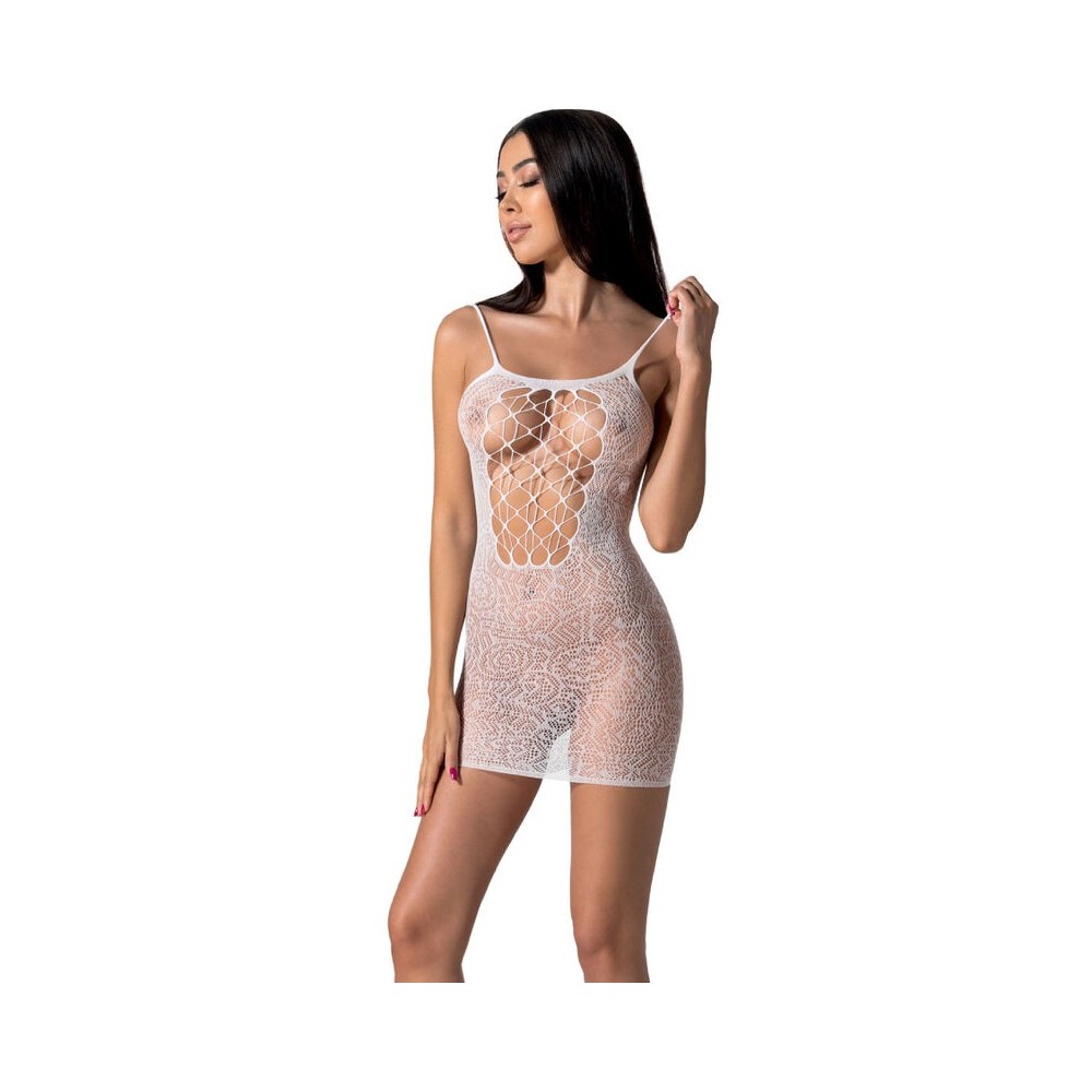 PASSION - BS096 BODYSTOCKING BLANC TAILLE UNIQUE