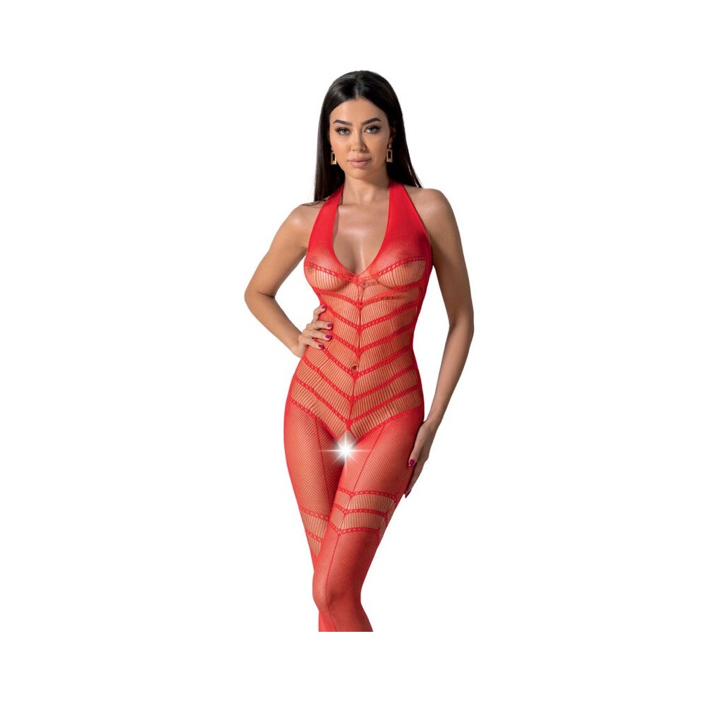 PASSION - BODYSTOCKING BS100 ROSSO TAGLIA UNICA