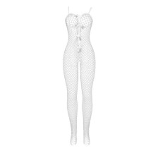 SUBBLIME - 951740 BODYSTOCKING BRANCO REDE DE ARRASTO SEM FUNDO COM LAOS TAMANHO ÚNICO