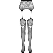 PASSION - S030 TIGHTS WITH BLACK GARTER ONE SIZE