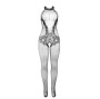 SUBBLIME - 951801 BODYSTOCKING SEM FUNDO DE REDE E RENDA COM GOLA ALTA PRETO TAMANHO ÚNICO