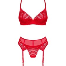 OBSESSIVE - INGRIDIA ENSEMBLE TROIS PIÈCES ROUGE XS/S