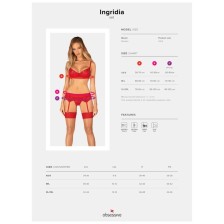 OBSESSIVE - INGRIDIA SET THREE PIECES RED XS/S