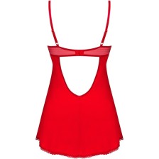 OBSESSIVE - CHEMISE & STRING INGRIDIA ROUGE XS/S