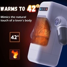 GAME CUP - THRUSTING VIBRATION MASTURBATOR WITH HEATING FUNCTION AND MOBILE SUPPORT - BLACK